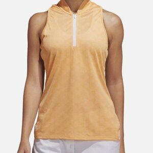 NWT! ADIDAS Women's Racerback Sleeveless Golf Polo Shirt Orange/White Size L